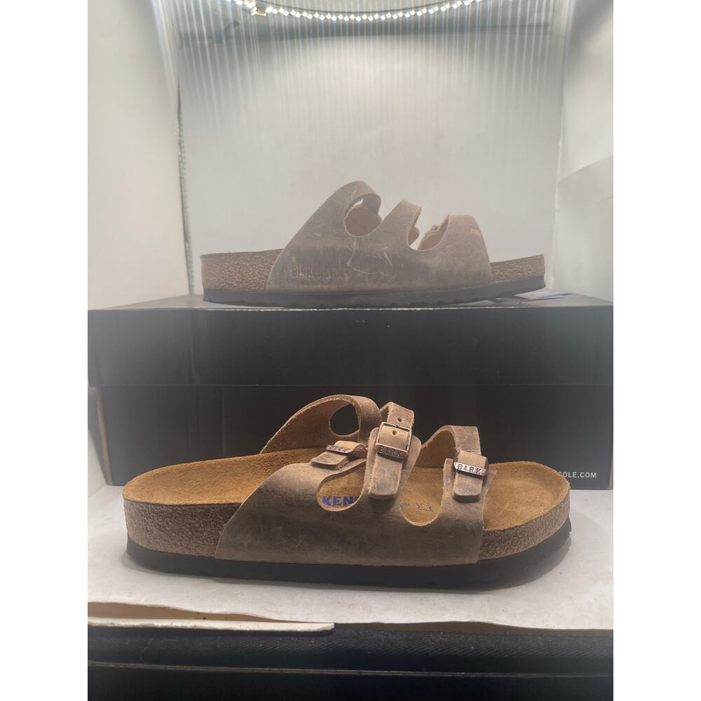 BIRKENSTOCK Florida Soft Footbed Birko-Flor Blue Multi-Strap Sandals EUR 36